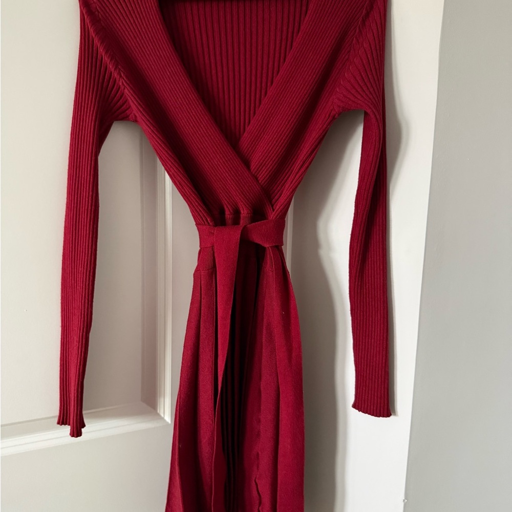 SHEIN Red Long Sleeve Dress